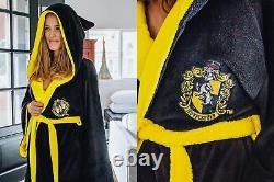 Harry Potter Hufflepuff Hooded Bathrobe for Adults One Size Fits Most