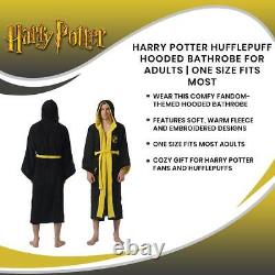 Harry Potter Hufflepuff Hooded Bathrobe for Adults One Size Fits Most