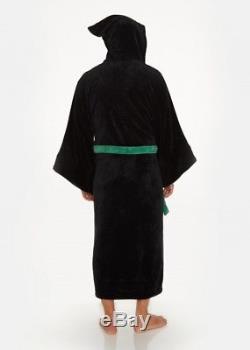 Harry Potter Slytherin Mens Bath Robe Dressing Night Gown Hood Slippers Mules