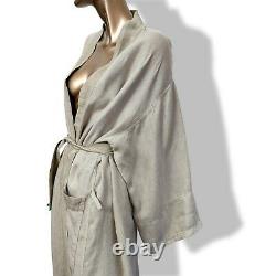 Hermes Men's Natural Linen Kimono Bath Robe, L