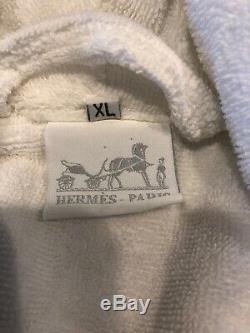 Hermes Mens White Cotton Bathrobe XL