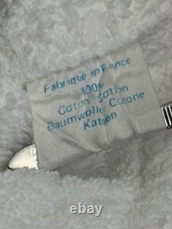 Hermes Paris White Shawl Collar Terry Cotton Full Length Bathrobe Men's Medium