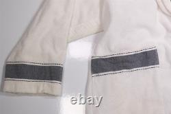 Hermes Paris White Shawl Collar Terry Cotton Modal Bathrobe Robe Men's Medium