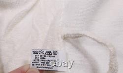 Hermes Paris White Shawl Collar Terry Cotton Modal Bathrobe Robe Men's Medium
