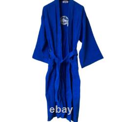 Hermes bathrobe blue size S 100% cotton dolphin pattern long sleeve men's