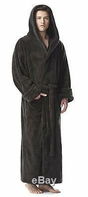 Hooded Bath Robe Long Bathrobe Fleece Robes Lounge For Men Bathrobes Towel