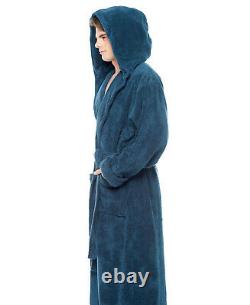 Hooded Bathrobe Mens Luxury Thick Turkish Cotton Terry Spa Robe With Hood