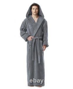 Hooded Bathrobe Mens Luxury Thick Turkish Cotton Terry Spa Robe With Hood