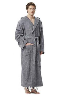 Hooded Bathrobe Mens Luxury Thick Turkish Cotton Terry Spa Robe With Hood