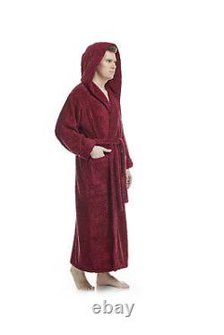 Hooded Bathrobe Mens Luxury Thick Turkish Cotton Terry Spa Robe With Hood