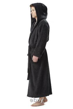 Hooded Bathrobe Mens Luxury Thick Turkish Cotton Terry Spa Robe With Hood