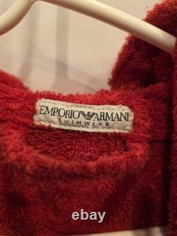 Hooded sponge bathrobe man EMPORIO ARMANI Red Swimwear Men's L Large