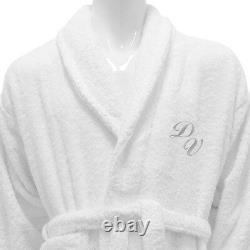 Hotel Spa Edition Bath Robe Shawl Collar White Monogram Personalized Bathrobe