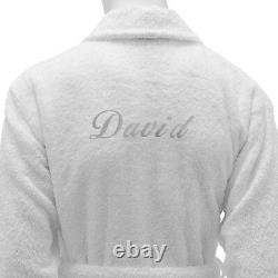 Hotel Spa Edition Bath Robe Shawl Collar White Monogram Personalized Bathrobe