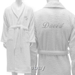 Hotel Spa Edition Bath Robe Shawl Collar White Monogram Personalized Bathrobe