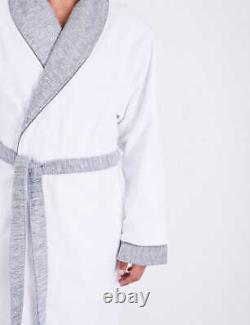 Hugo Boss Lord Kimono Dressing Gown Bath Robe Size Medium Ice White Grey £199