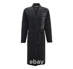 Hugo boss Dressing Gown IN Jersey Cotton with Logo on Texture 50479370 Black