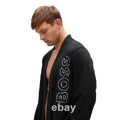 Hugo boss Dressing Gown IN Jersey Cotton with Logo on Texture 50479370 Black