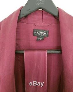 Intimo Luxe Burgundy Washed 100% Matte Silk Men's Bathrobe Robe M