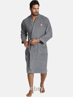 Jan Vanderstorm Janning Men`s Bathrobe and Dressing Gown, Made of 6XL, Grey