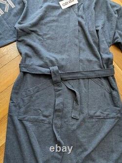 KENZO Mens Bath Robe/Dressing Gown In Blue Size Mens XL Mid Length Belted