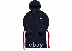 KITH Men's Navy/Red/Green Plush Lounge Serif Robe KH1199 Sz Medium NWT