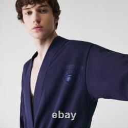 LACOSTE Authentic NWT Men's Kimono BATHROBE Cotton Navy Blue Size M/L