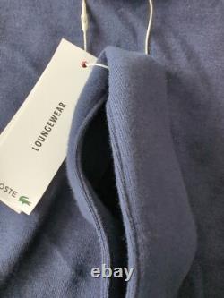 LACOSTE Authentic NWT Men's Kimono BATHROBE Cotton Navy Blue Size M/L