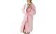 LADIES PRIME Bath Gown Terry Towelling 100% Cotton BLUS PINK Small / Medium