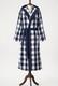 LUX Hastens Blue Check Bathrobe Mens/Women's, 100% Cotton, Size Medium