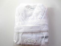 La Mer LUXURY Terry Bathrobe Plush WHITE Robe XL Women men unisex Green logo NIP