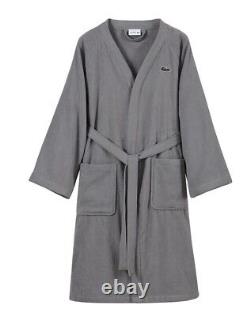 Lacoste-Bath Robe-Gray-One Size-Brand New-100% Cottom
