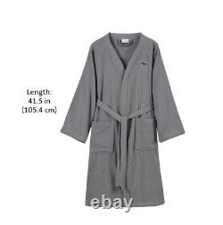 Lacoste-Bath Robe-Gray-One Size-Brand New-100% Cottom