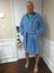 Lacoste Blue Striped Hooded Bathrobe L/xl