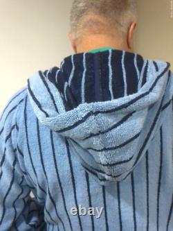 Lacoste Blue Striped Hooded Bathrobe L/xl