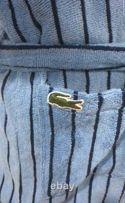 Lacoste Blue Striped Hooded Bathrobe L/xl