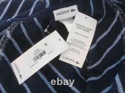 Lacoste Blue Striped Hooded Bathrobe L/xl