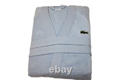 Lacoste Men's Sky Blue Cotton Classic Terry Bathrobe NEW One Size