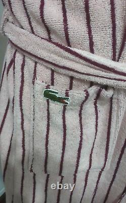 Lacoste Pink Striped Hooded Bathrobe L/xl