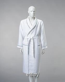 Linen Sauna and Bath Robe Men Women 100% Linen White New