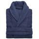 Linum Herringbone Weave Luxury Terry Bath Robe Unisex L/XL Midnight Blue $280
