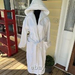 Lloyd England Sz Small Bathrobe White Geometric Thick Cotton Handmade Vintage