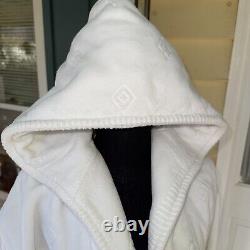 Lloyd England Sz Small Bathrobe White Geometric Thick Cotton Handmade Vintage