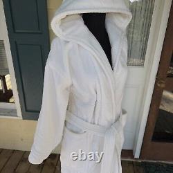 Lloyd England Sz Small Bathrobe White Geometric Thick Cotton Handmade Vintage