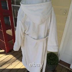 Lloyd England Sz Small Bathrobe White Geometric Thick Cotton Handmade Vintage