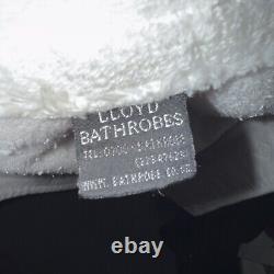 Lloyd England Sz Small Bathrobe White Geometric Thick Cotton Handmade Vintage