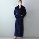 Long Hooded Plaid Flannel Bathrobe Plus Size Coral Kimono Bath Robe Night Gown