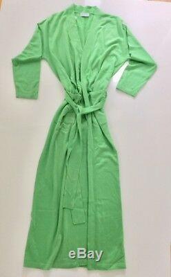 Long cashmere & silk bathrobe size M new unisex men or women green