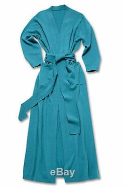 Long cashmere & silk bathrobe size M new unisex men or women green