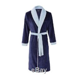 Lord Cotton Bathrobe By Hugo Boss, Shawl Collar, In Navy, Ice, Or Onyx Color